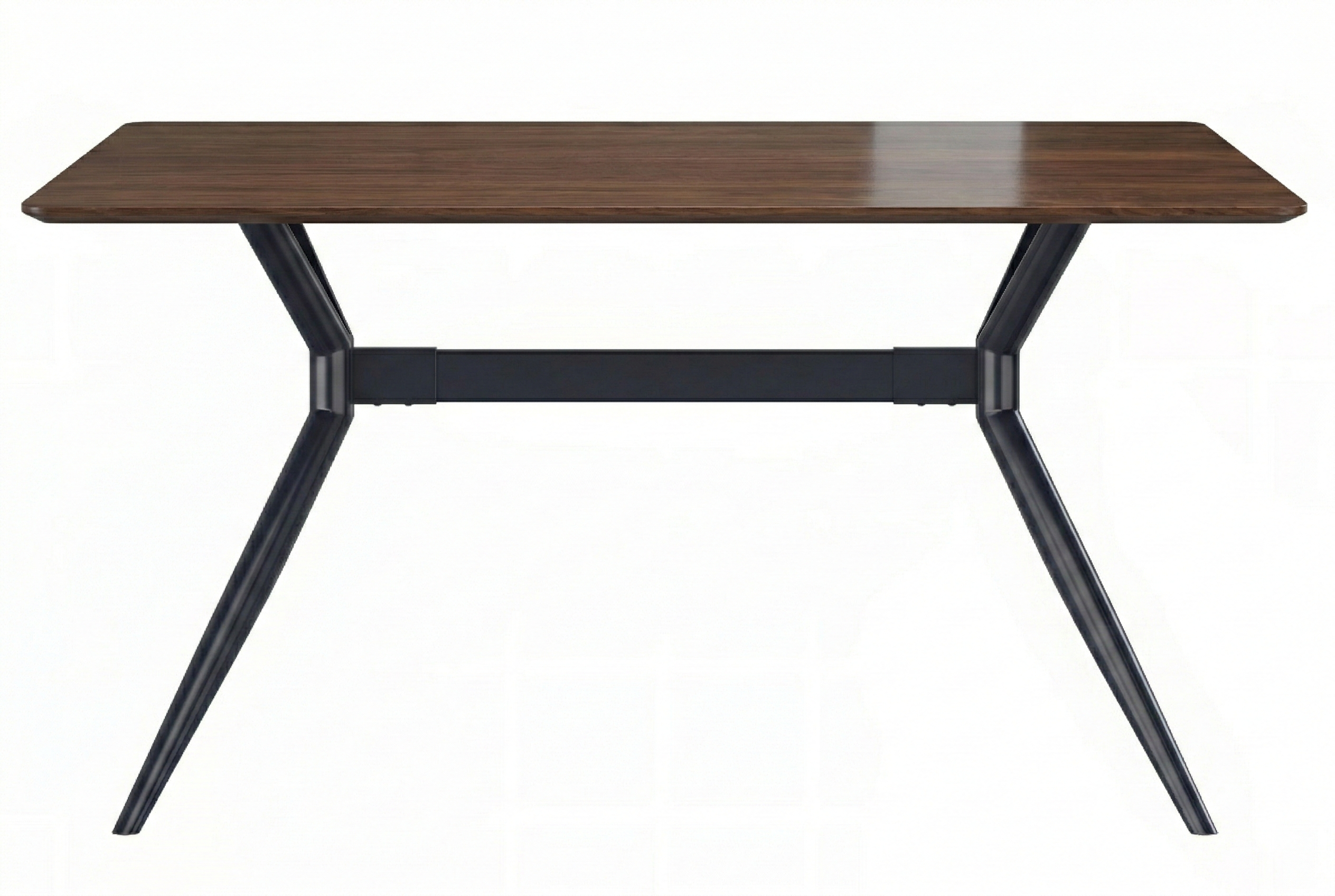 Elega Rectangular Dining Table with Sintered Stone/Glass Rectangular Top and Black Stainless Steel Base