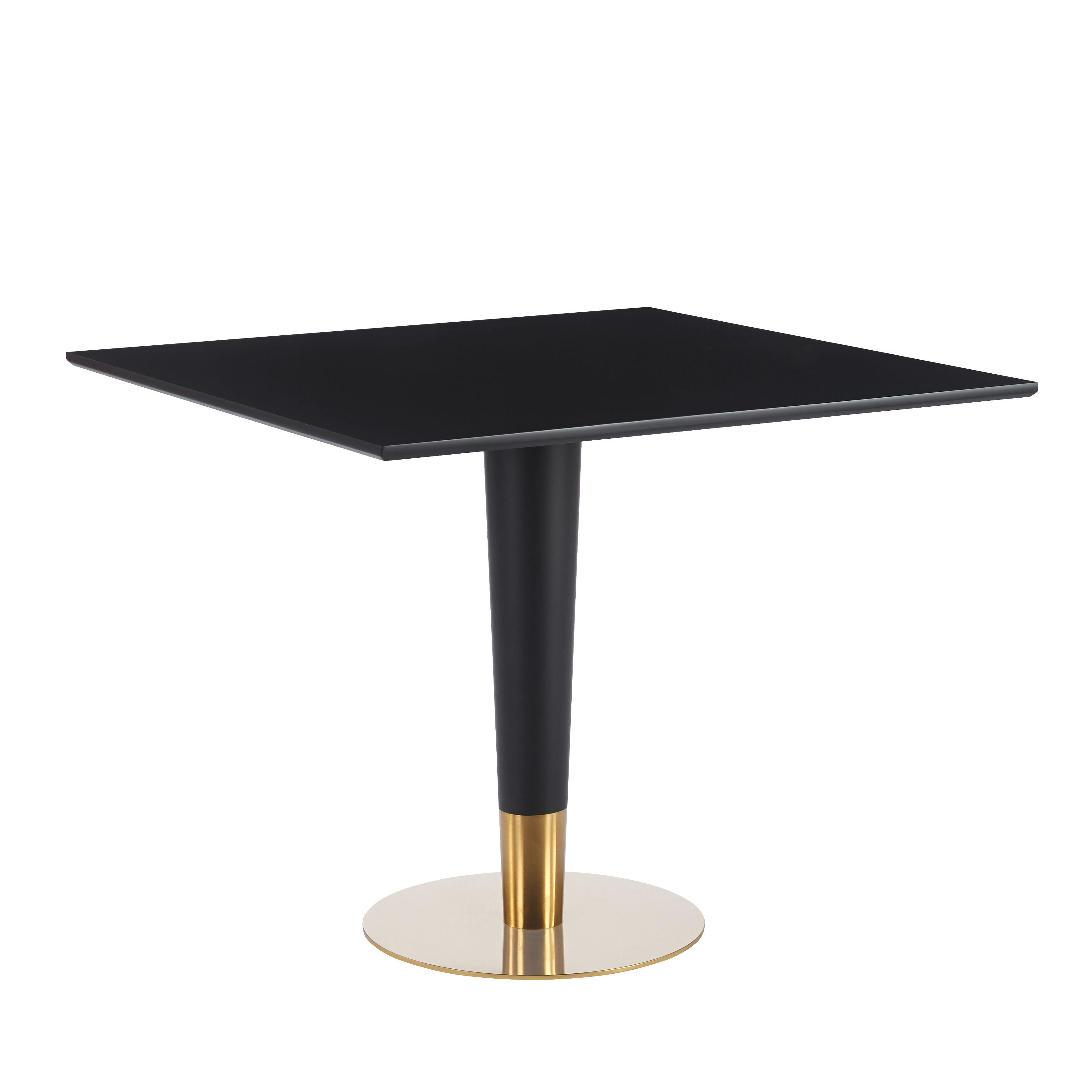 Empire 31" Square Sintered Stone Top Dining Table in Iron with Black and Gold Finish