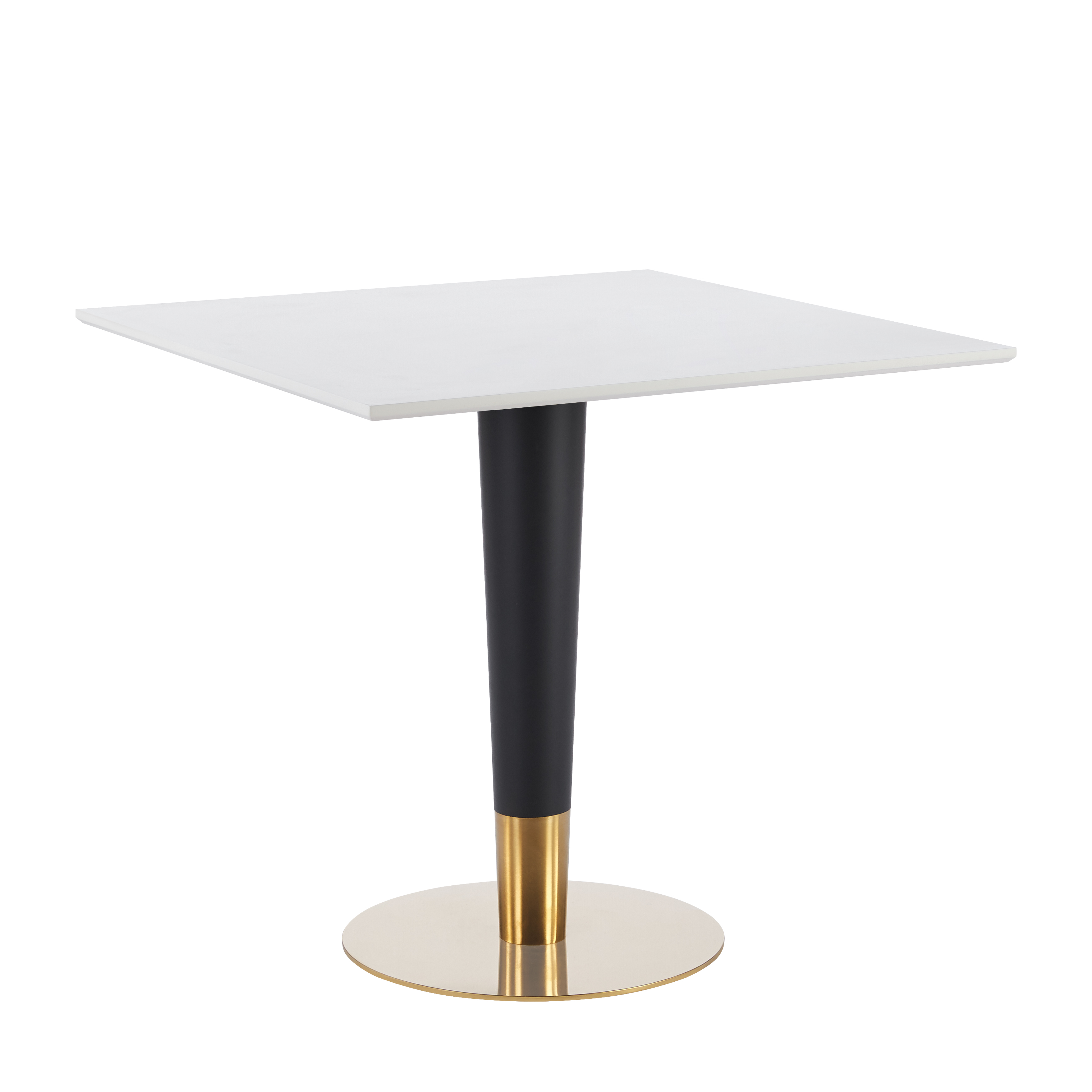 Empire 31" Square Sintered Stone Top Dining Table in Iron with Black and Gold Finish