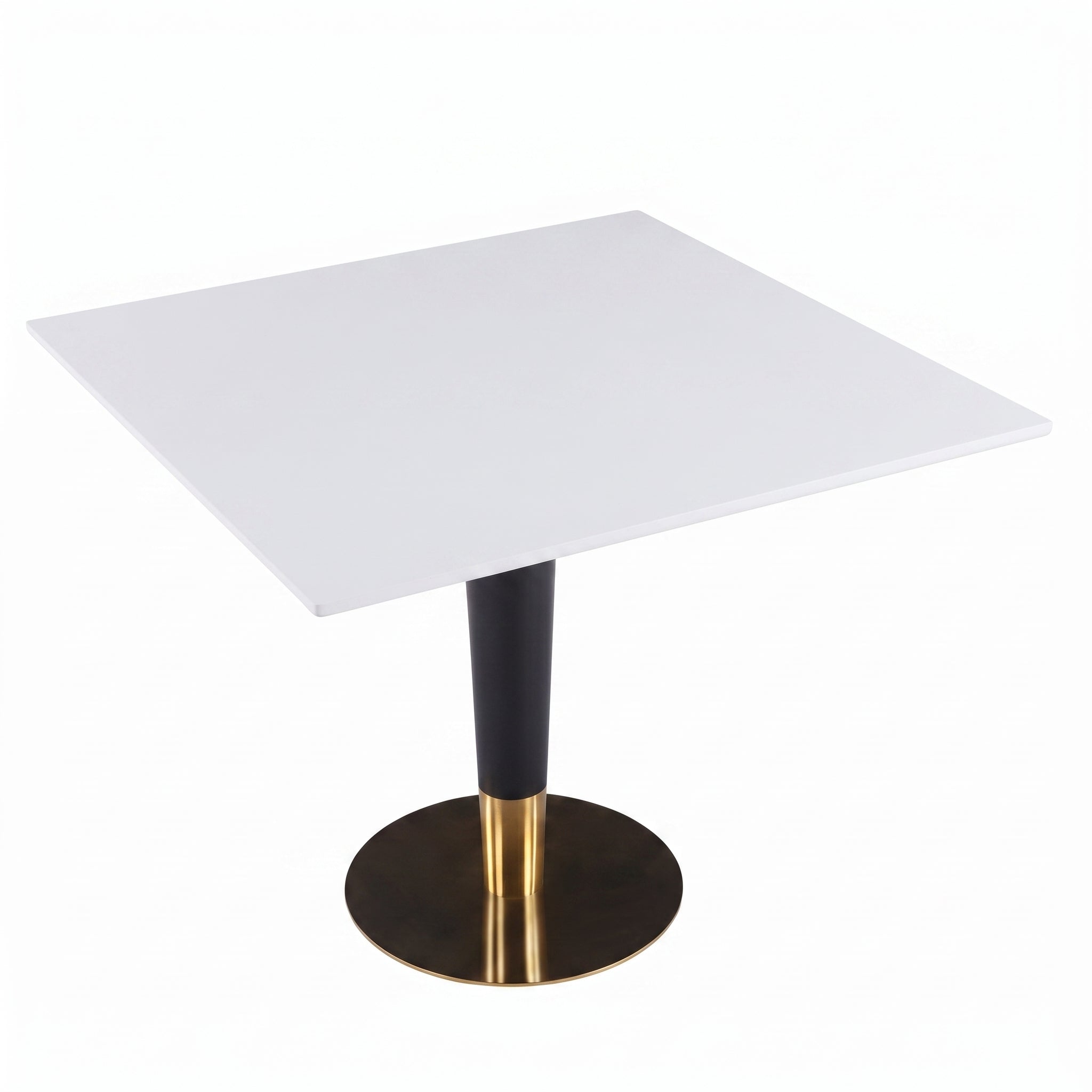 Empire 31" Square Sintered Stone Top Dining Table in Iron with Black and Gold Finish