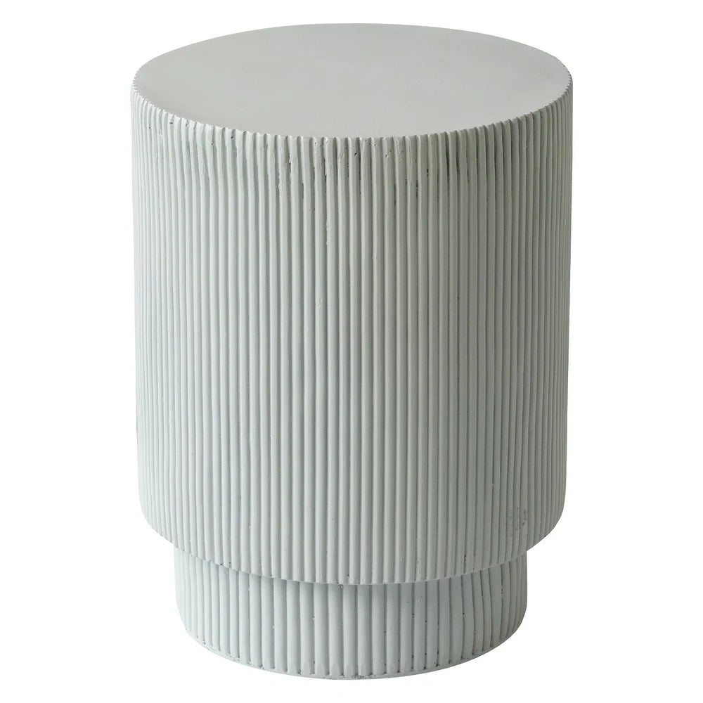 Eden Series Side Table in Fiberstone Round Accent Table for Home, Living Room, Indoor, and Outdoor