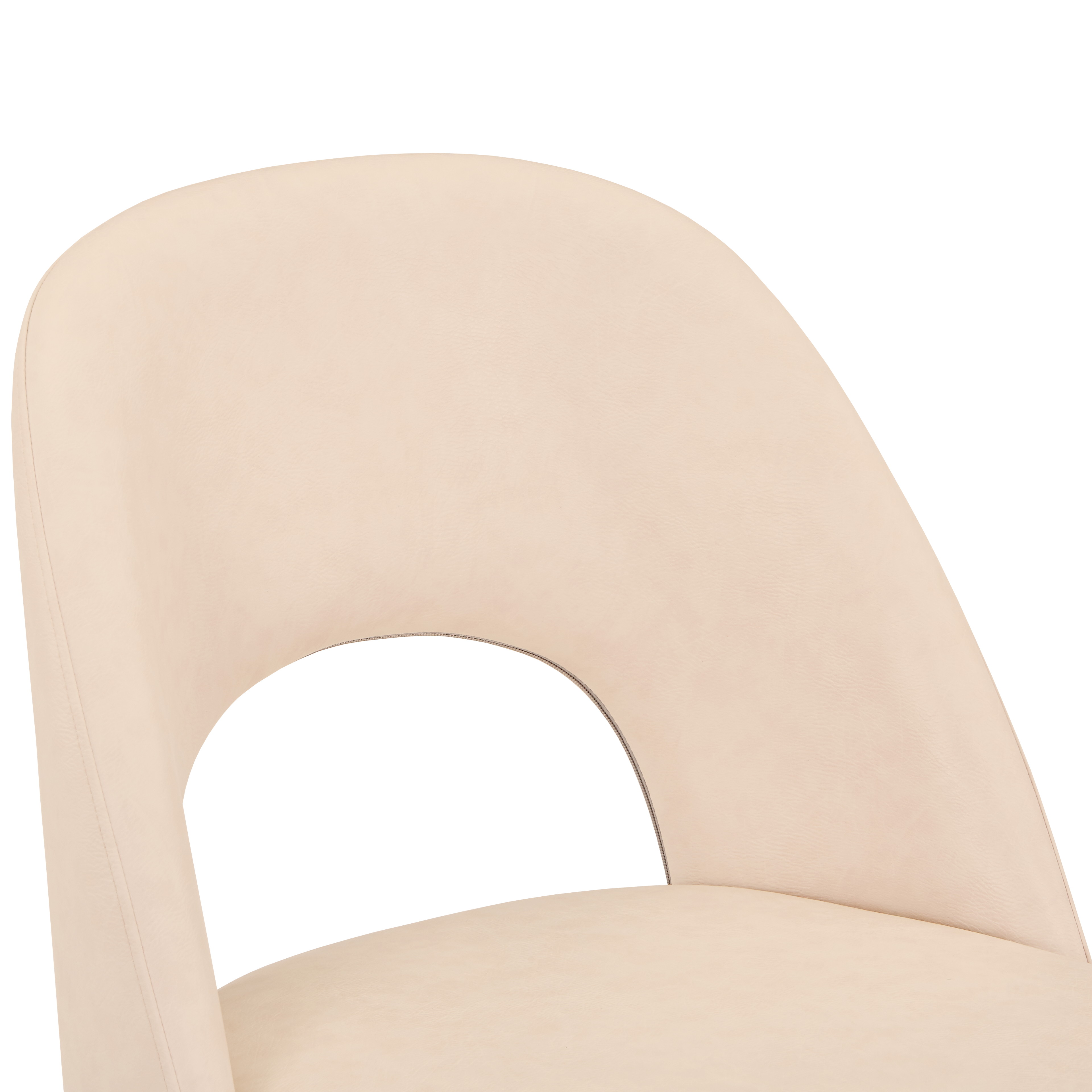 Fest Leather Dining Chairs Curved Open-Back Design with Black Steel Legs