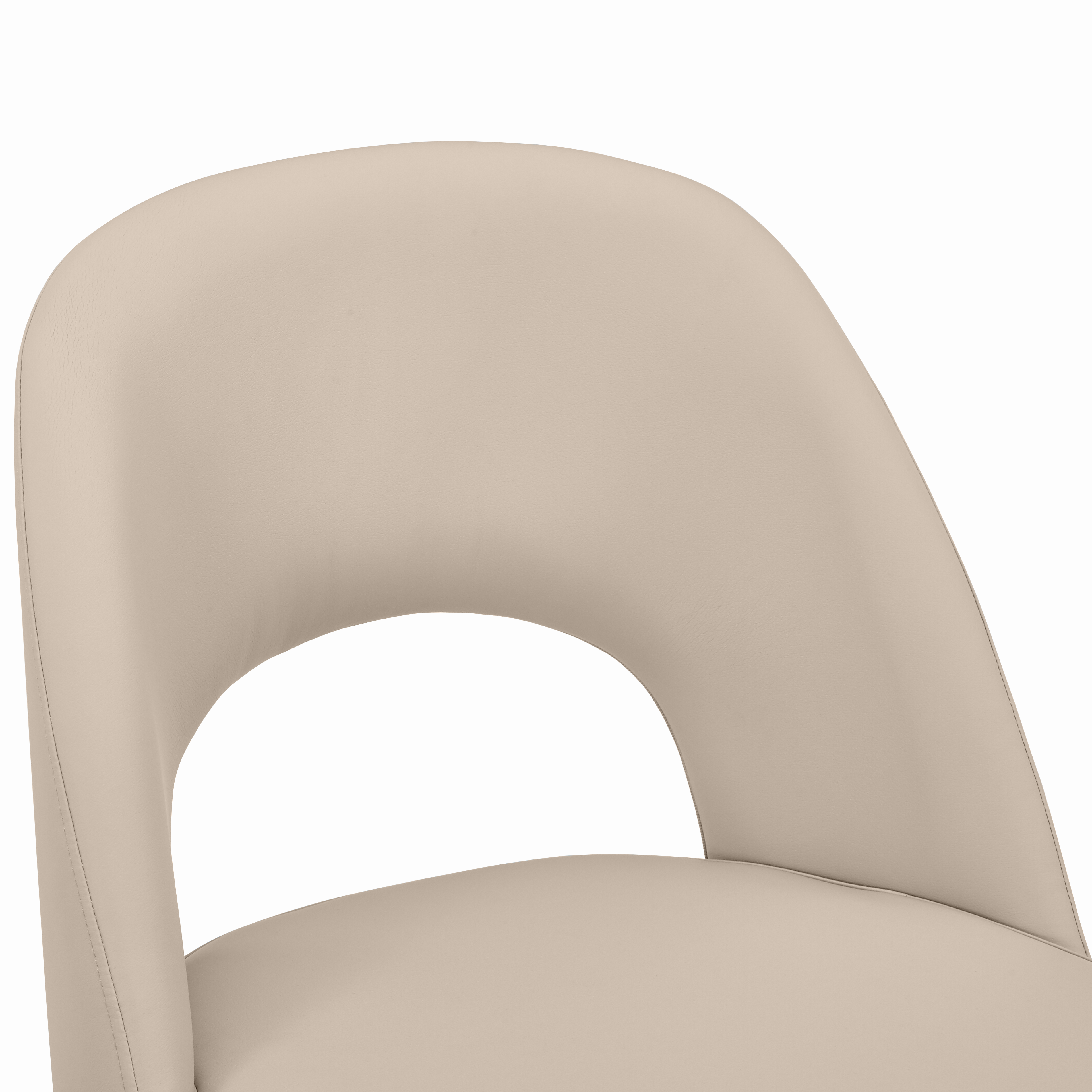 Fest Leather Dining Chairs Curved Open-Back Design with Black Steel Legs