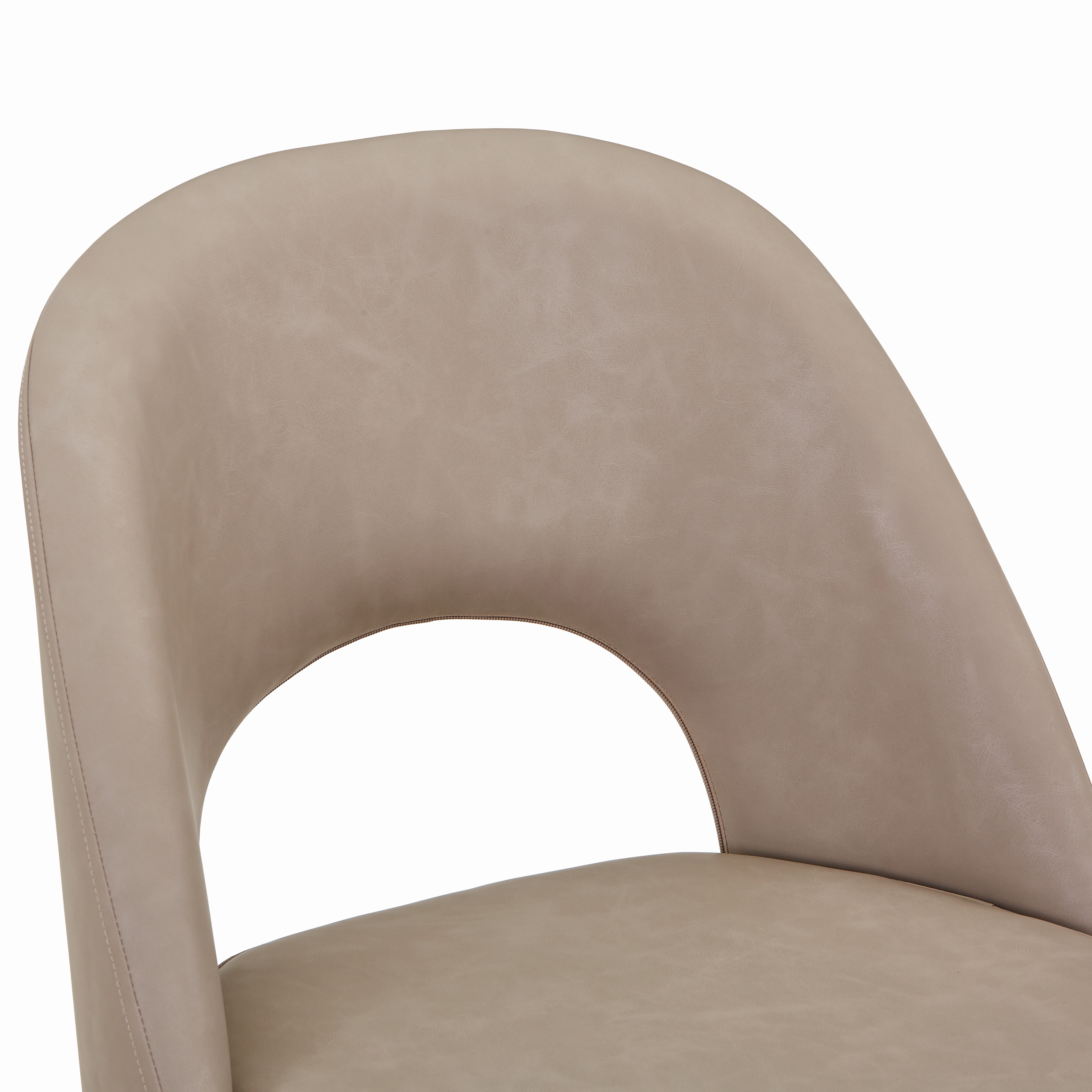 Fest Leather Dining Chairs Curved Open-Back Design with Black Steel Legs