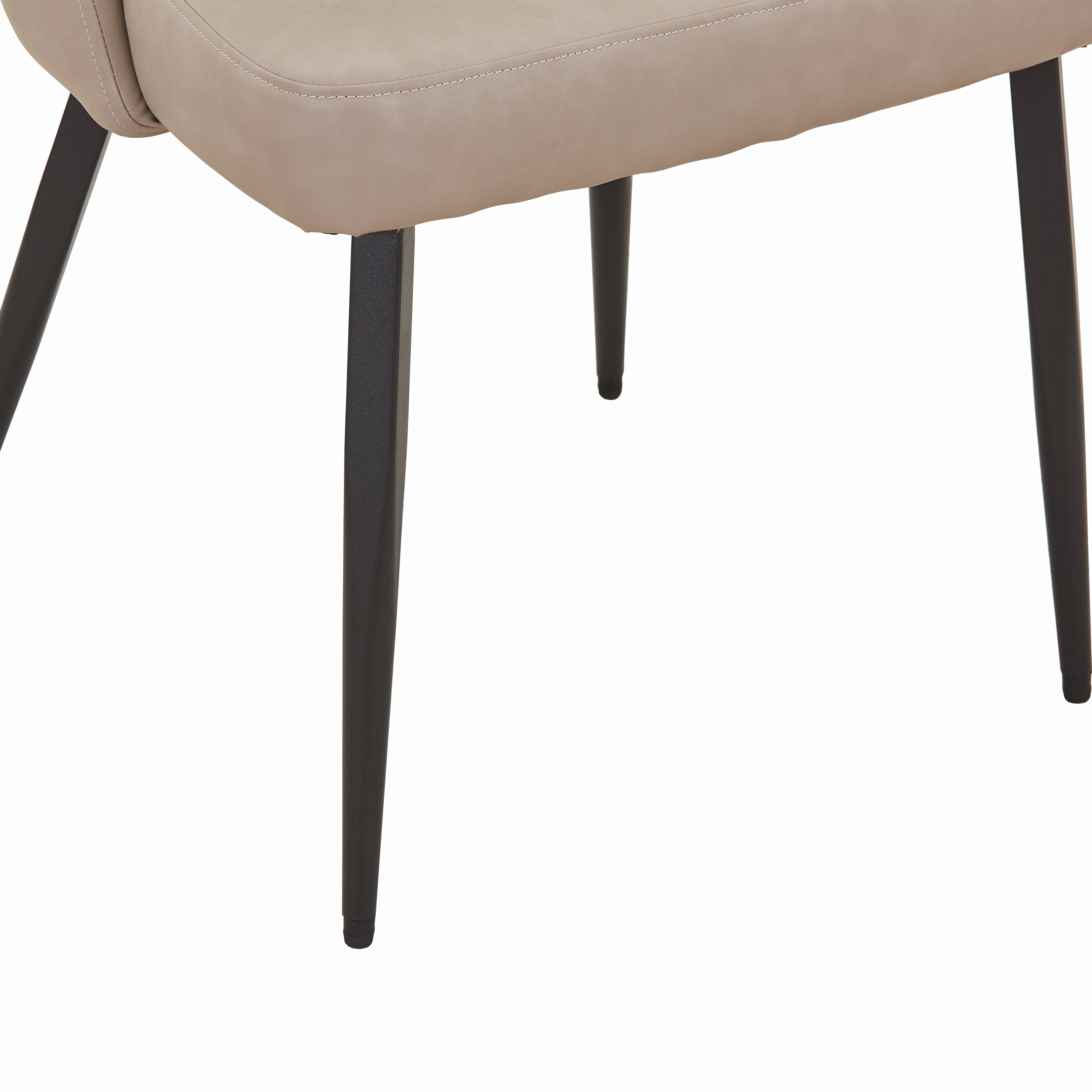 Fest Leather Dining Chairs Curved Open-Back Design with Black Steel Legs