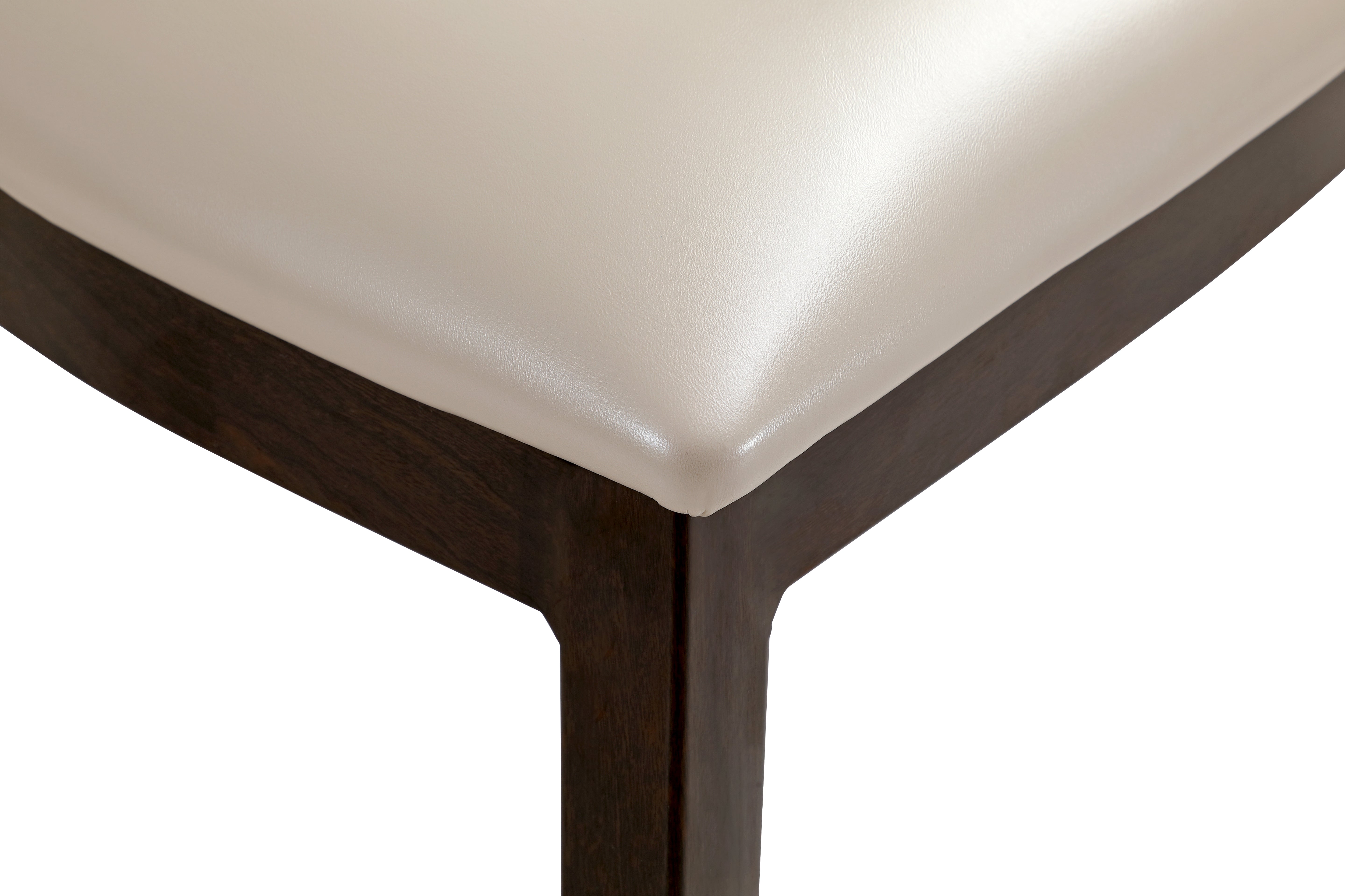 Flaco Leather Dining Chair with Aluminum Frame in Walnut Finish