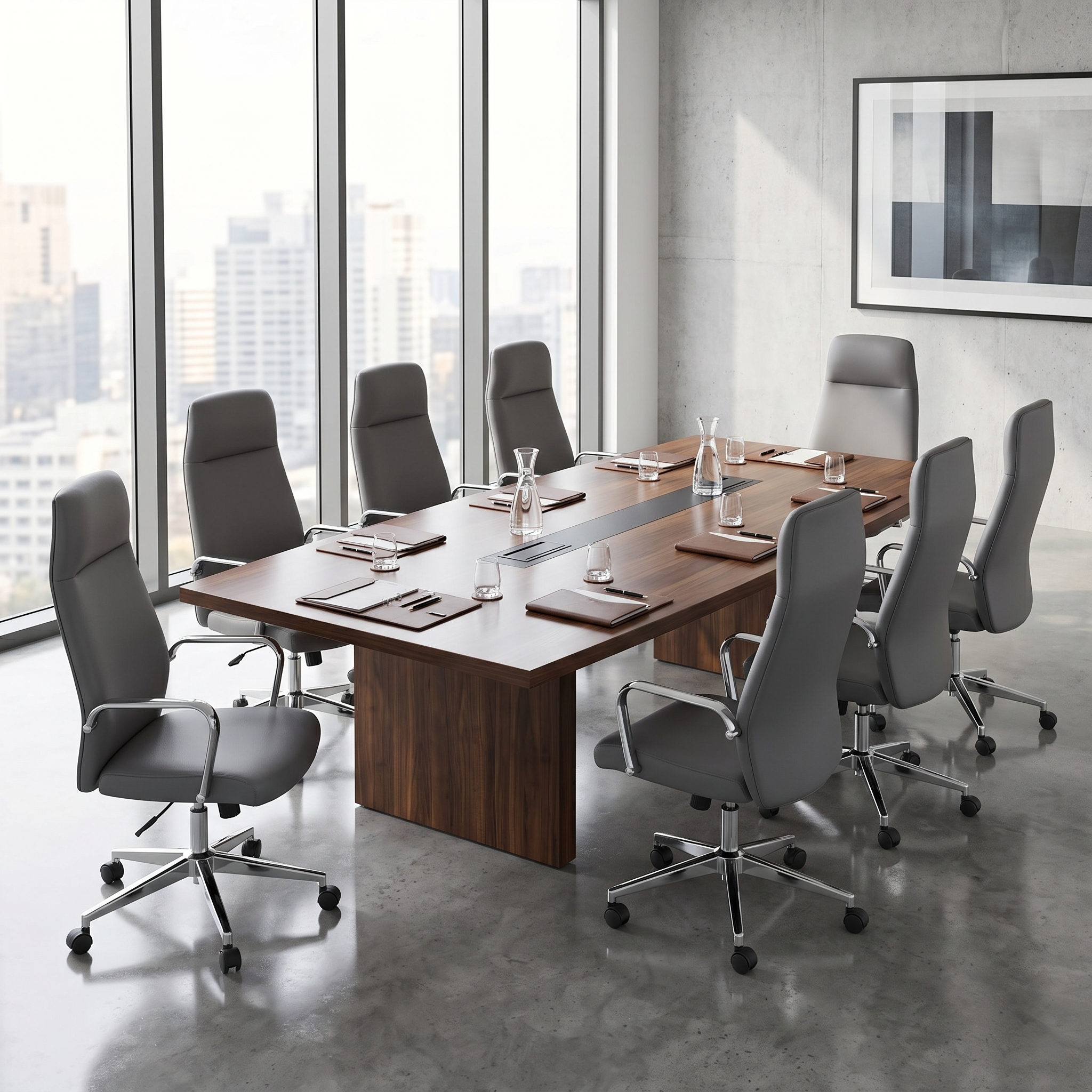 Flux Leather Office Chair Adjustable Height and Tilt with an Iron Frame
