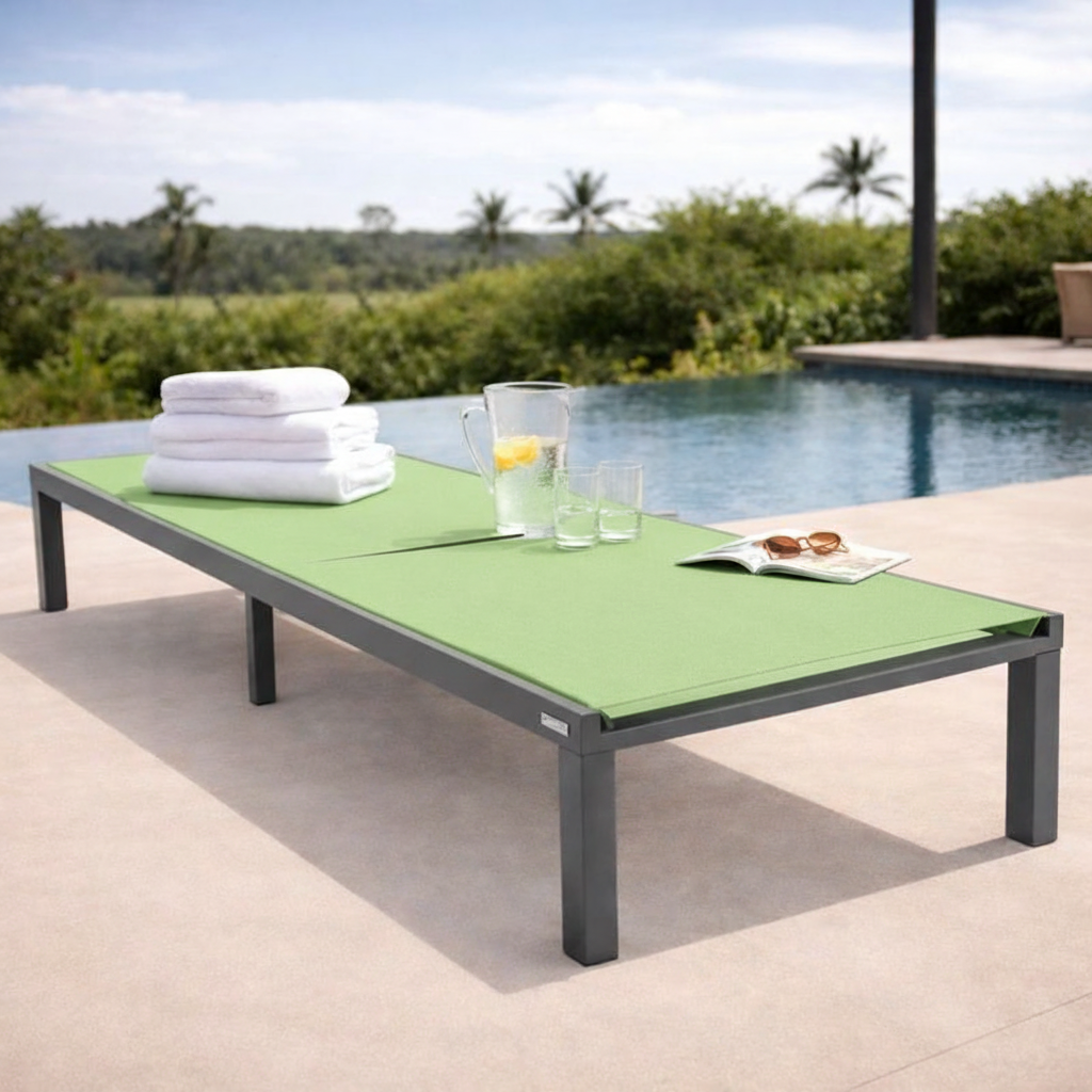 Marlin Aluminum Outdoor Chaise Lounge Chair with Sling Fabric Seat