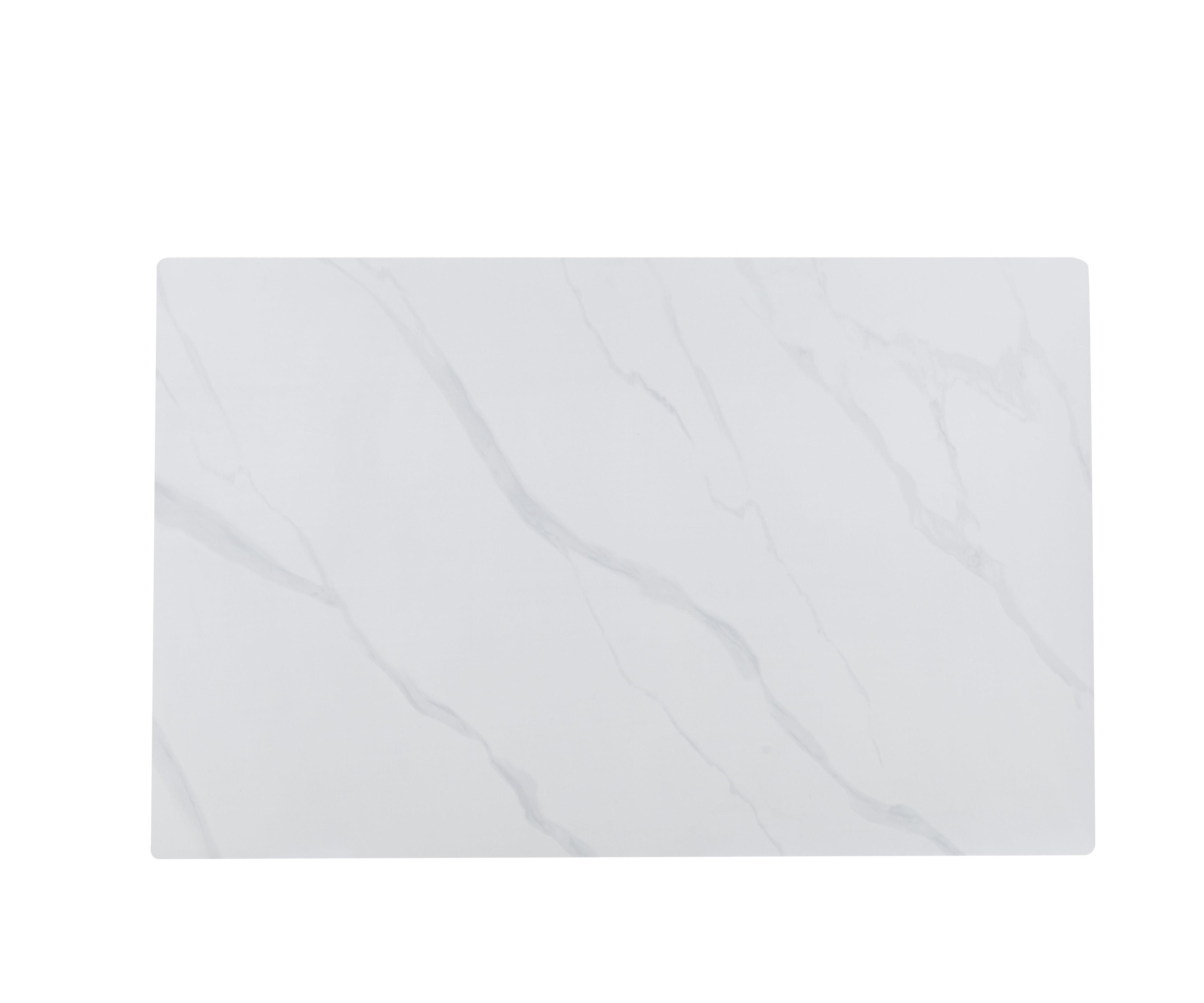 Luvic Extendable Dining Table 62"-95" Wide Sintered Stone Tabletop with Steel Legs