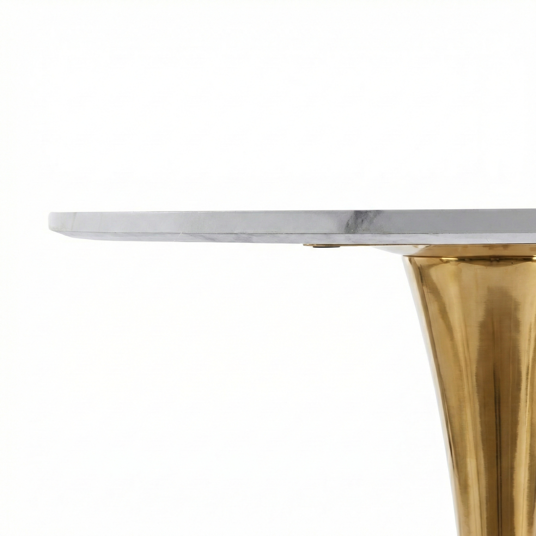 Bristol Round Dining Table with MDF/Sintered Stone/Glass Tabletop in Gold Steel