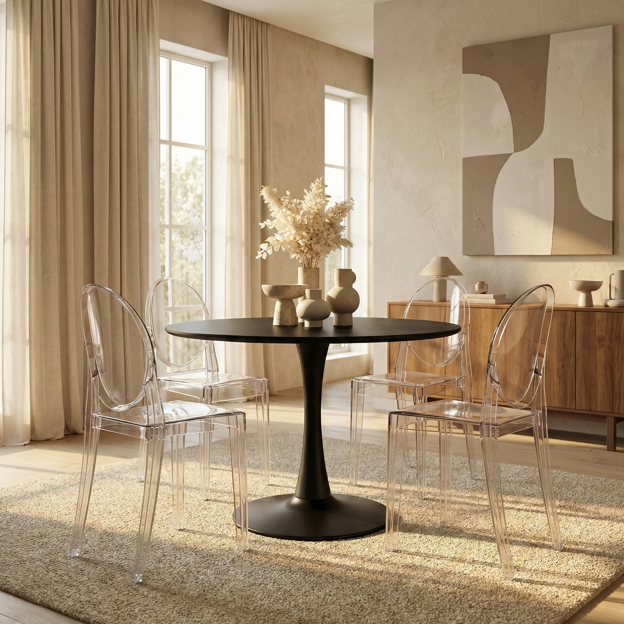 Marion Modern Transparent Acrylic Dining Chair