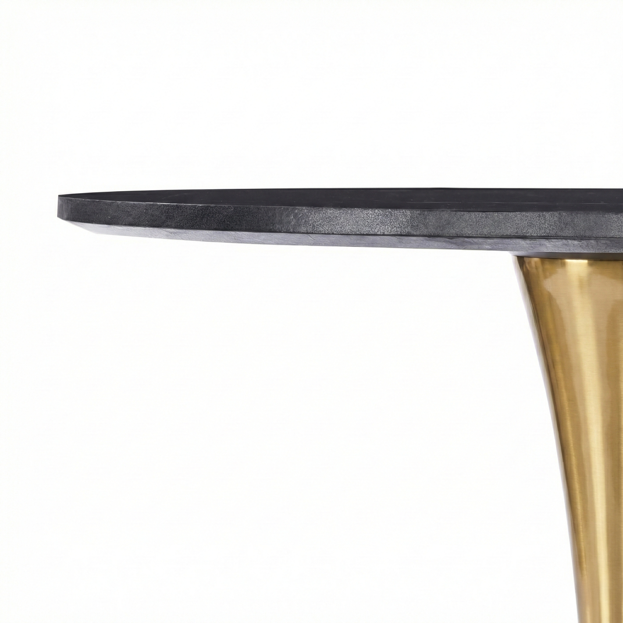 Bristol Round Dining Table with MDF/Sintered Stone/Glass Tabletop in Gold Steel