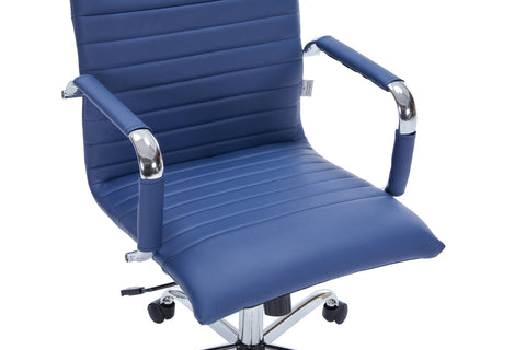 Harris Mid-Back Leather Adjustable  Office Conference Chair with Armrests