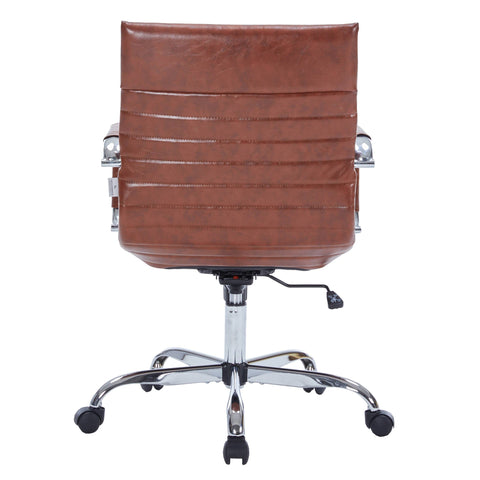 Harris Mid-Back Leather Adjustable  Office Conference Chair with Armrests