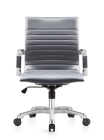 Harris Mid-Back Leather Adjustable  Office Conference Chair with Armrests