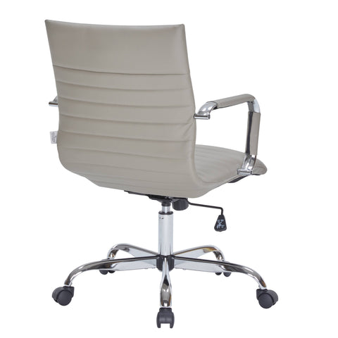 Harris Mid-Back Leather Adjustable  Office Conference Chair with Armrests