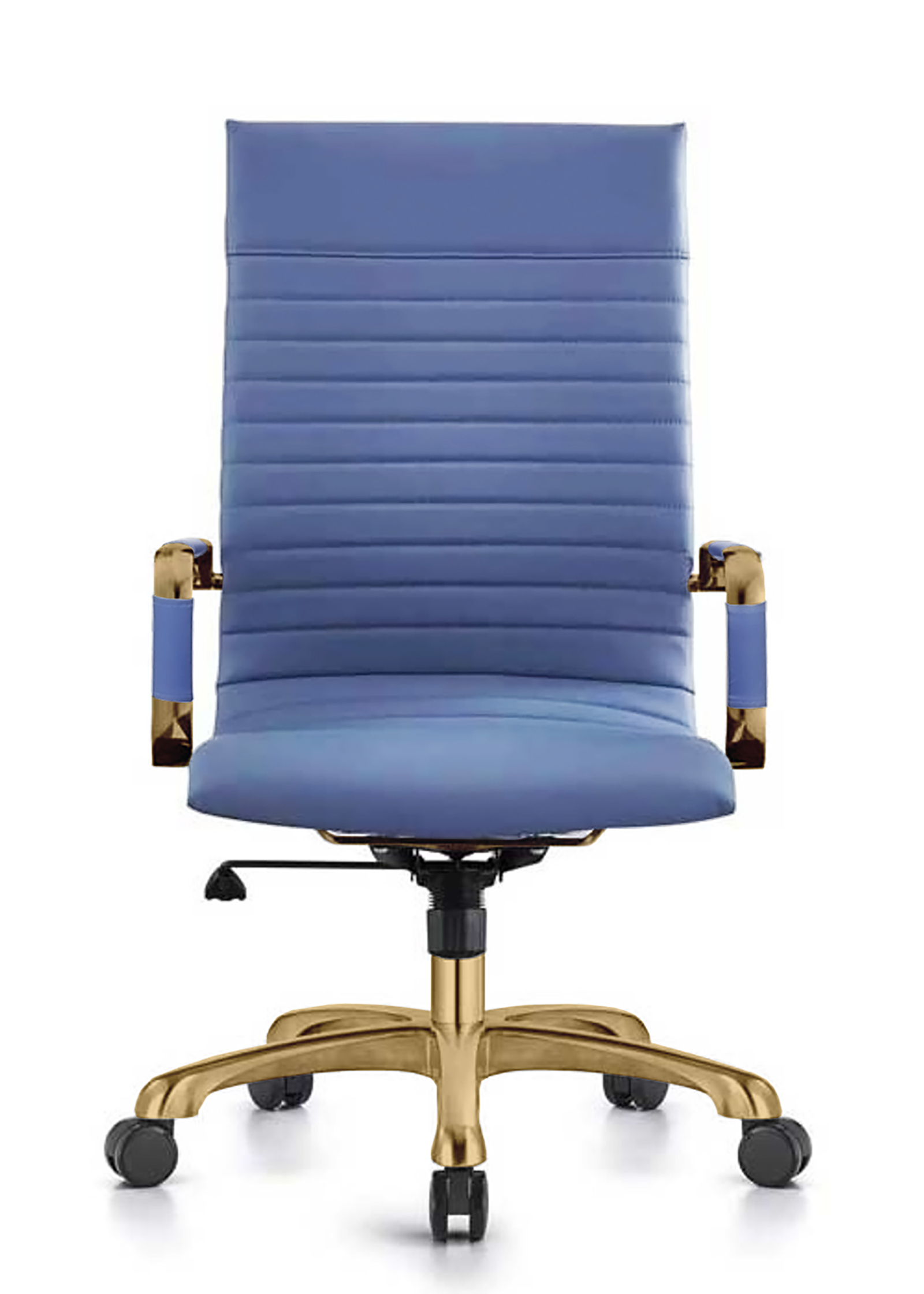 Harris Leather High-Back Adjustable  Office Conference Chair with Armrests