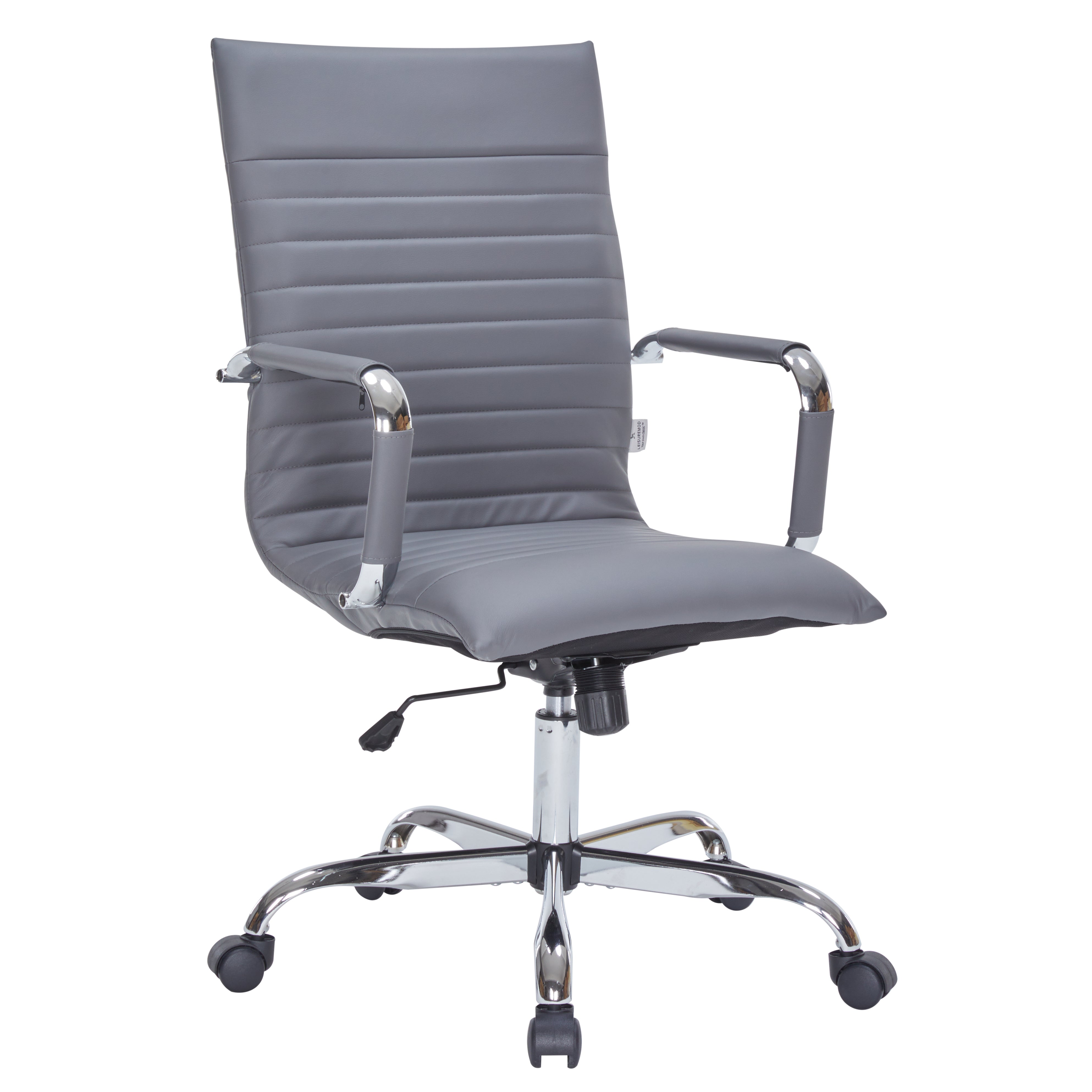 Harris Leather High-Back Adjustable  Office Conference Chair with Armrests