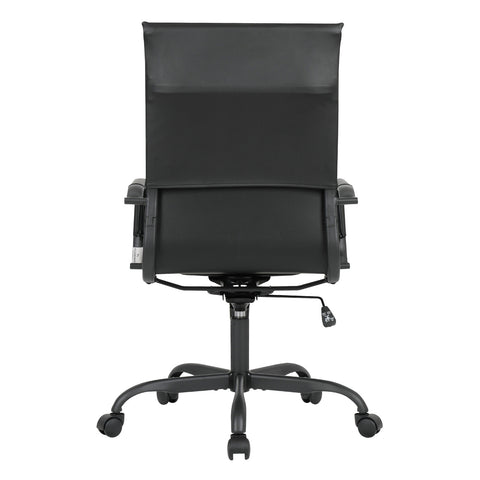 LeisureMod Harris High-Back Leather Office Conference Swivel Chair with Armrests