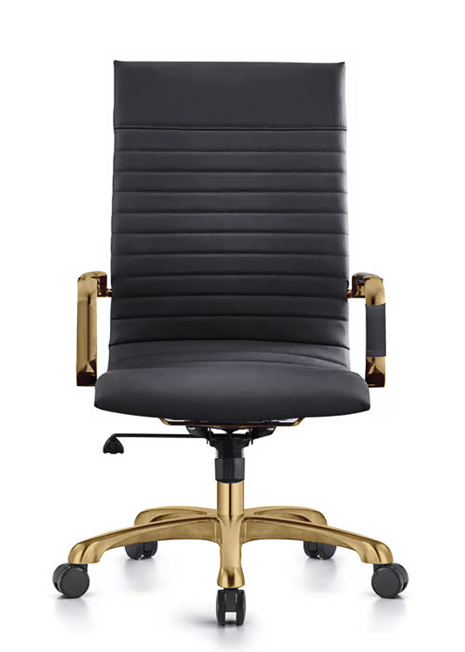 Harris Leather High-Back Adjustable  Office Conference Chair with Armrests
