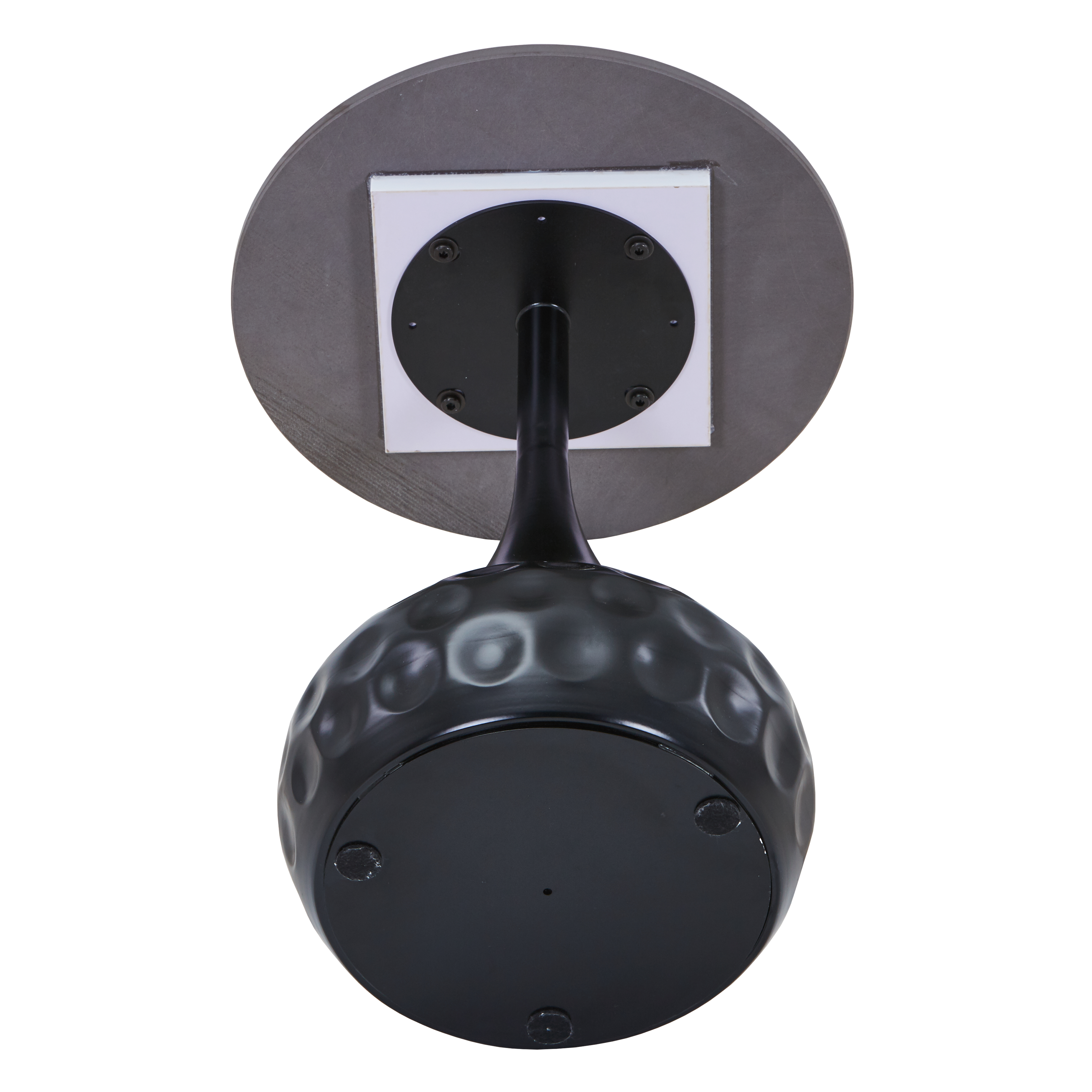 Hada Round Side/End Table with Sintered Stone Top with Steel Pedestal Base