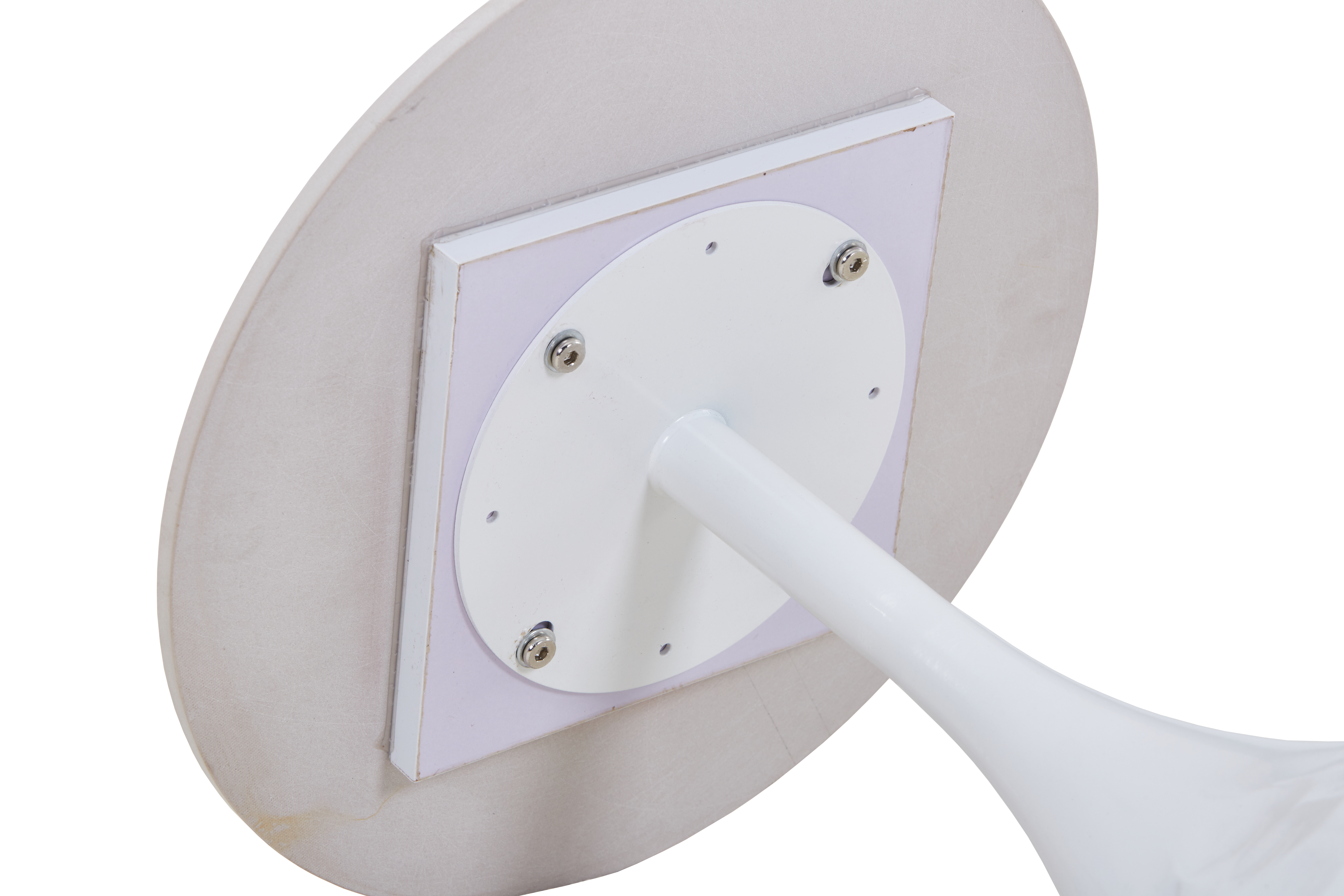 Hada Round Side/End Table with Sintered Stone Top with Steel Pedestal Base