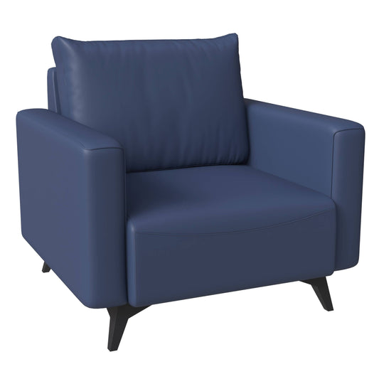 Inno Single-Seater Leather Sofa with Stainless Steel Legs and Removable Cushions