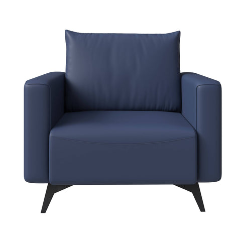 Inno Single-Seater Leather Sofa with Stainless Steel Legs and Removable Cushions