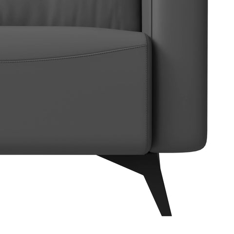 Inno Single-Seater Leather Sofa with Stainless Steel Legs and Removable Cushions