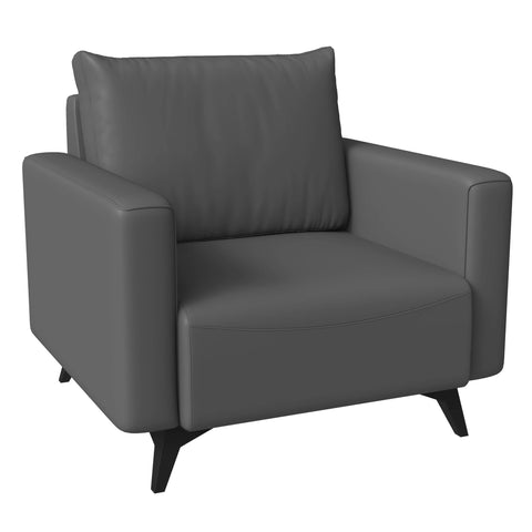Inno Single-Seater Leather Sofa with Stainless Steel Legs and Removable Cushions