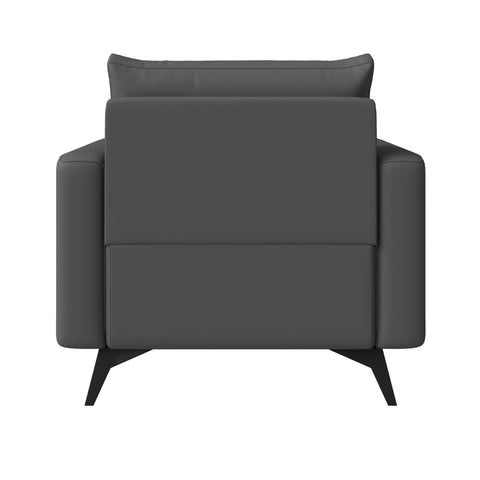 Inno Single-Seater Leather Sofa with Stainless Steel Legs and Removable Cushions
