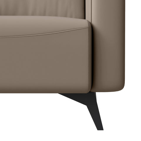 Inno Single-Seater Leather Sofa with Stainless Steel Legs and Removable Cushions