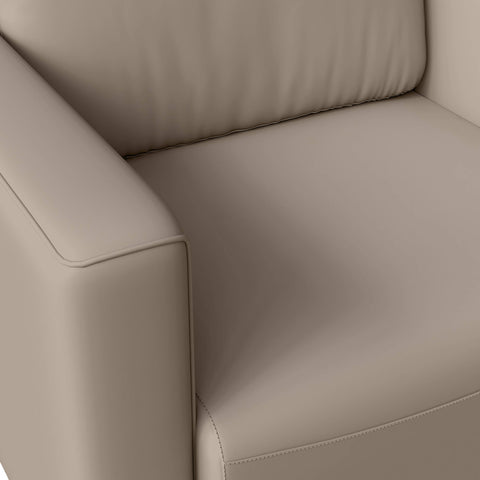 Inno Single-Seater Leather Sofa with Stainless Steel Legs and Removable Cushions
