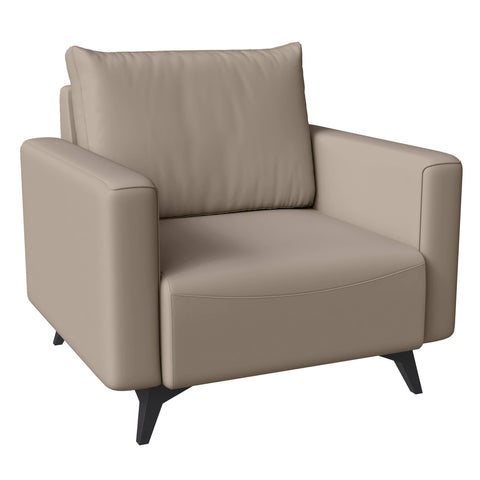 Inno Single-Seater Leather Sofa with Stainless Steel Legs and Removable Cushions