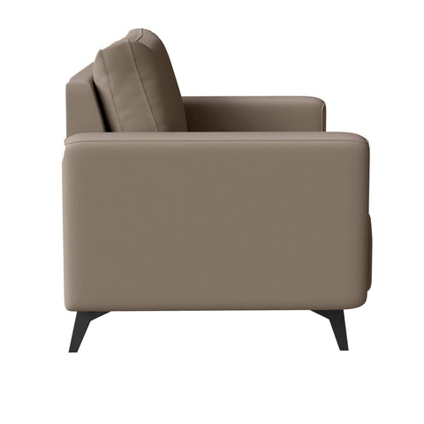 Inno Single-Seater Leather Sofa with Stainless Steel Legs and Removable Cushions