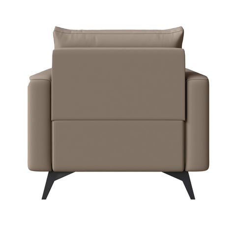 Inno Single-Seater Leather Sofa with Stainless Steel Legs and Removable Cushions