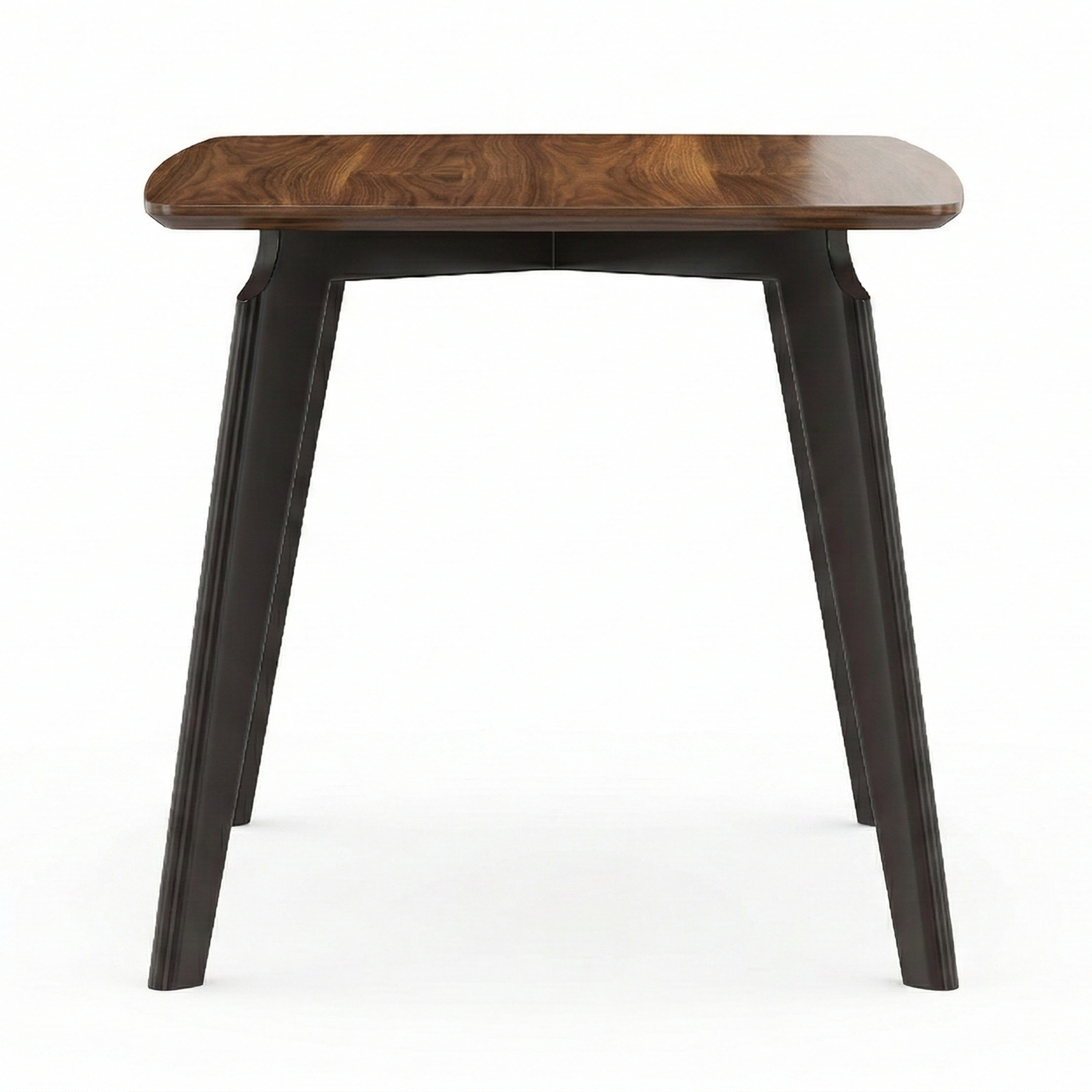 Krevor Modern Dining Table with Rectangular Stone/Glass Wide Tabletop with Black Steel Legs