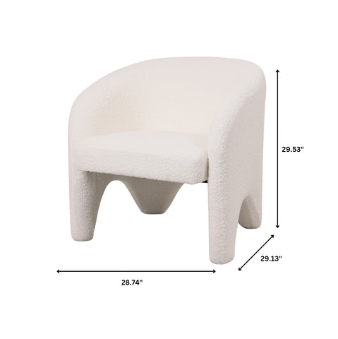 Lylo Accent Arm Chair Upholstered in Boucle/Velvet with Barrel Back Design
