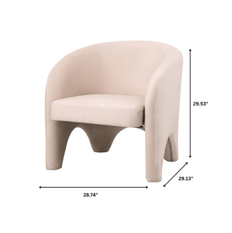 Lylo Accent Arm Chair Upholstered in Boucle/Velvet with Barrel Back Design