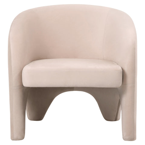 Lylo Accent Arm Chair Upholstered in Boucle/Velvet with Barrel Back Design