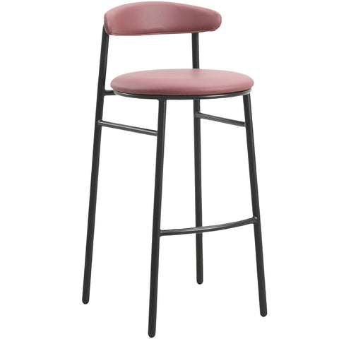 LeisureMod Lume Series Modern Bar Stool Upholstered in Polyester for Dining Room and Kitchen