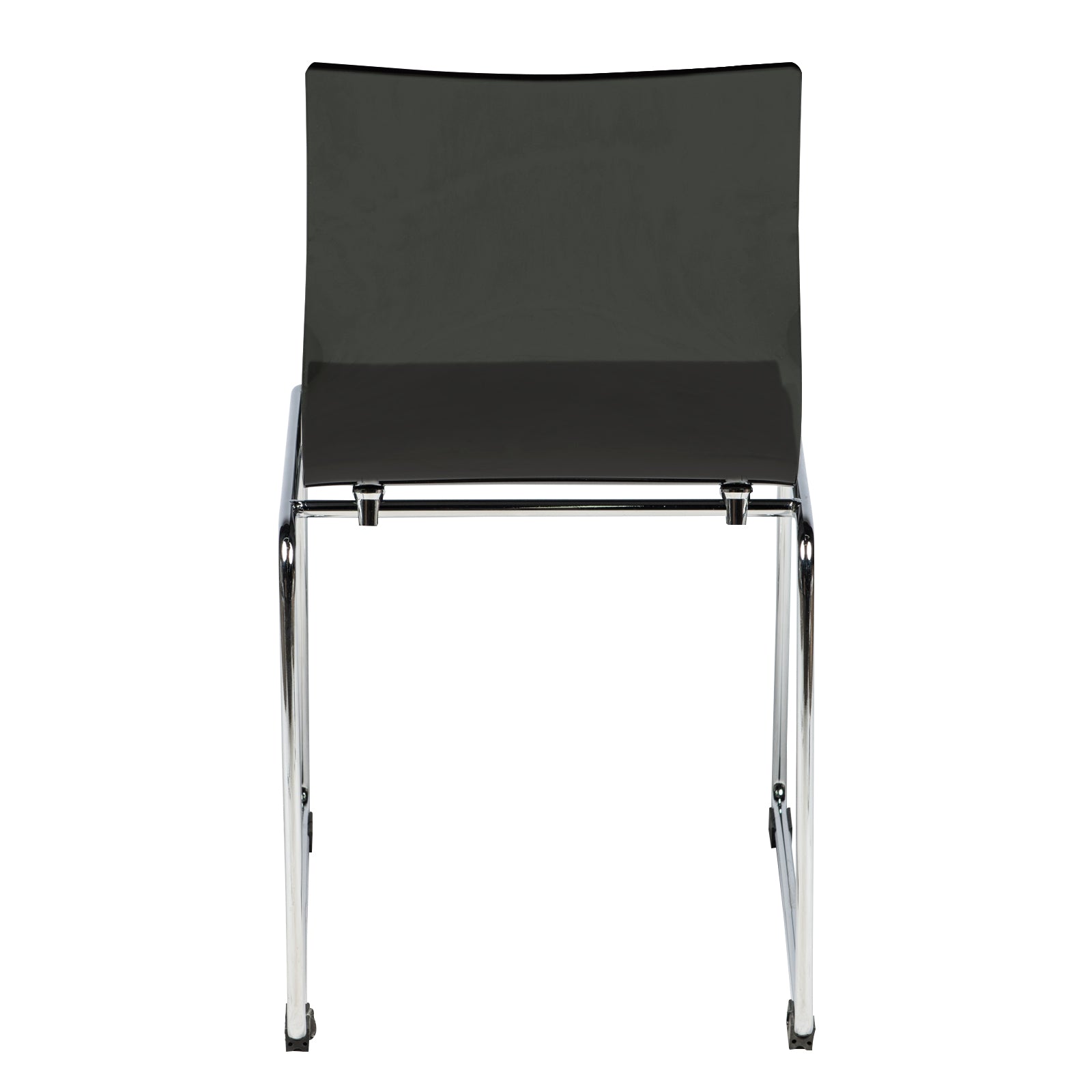 Lima Acrylic Dining Chair Stackable Design with Chrome Steel Base