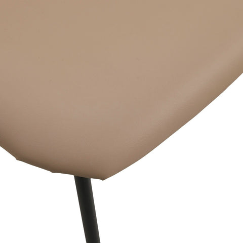 LeisureMod Lyra Modern Dining Chair in Upholstered Faux Leather with Beech Wood Back and Metal Legs