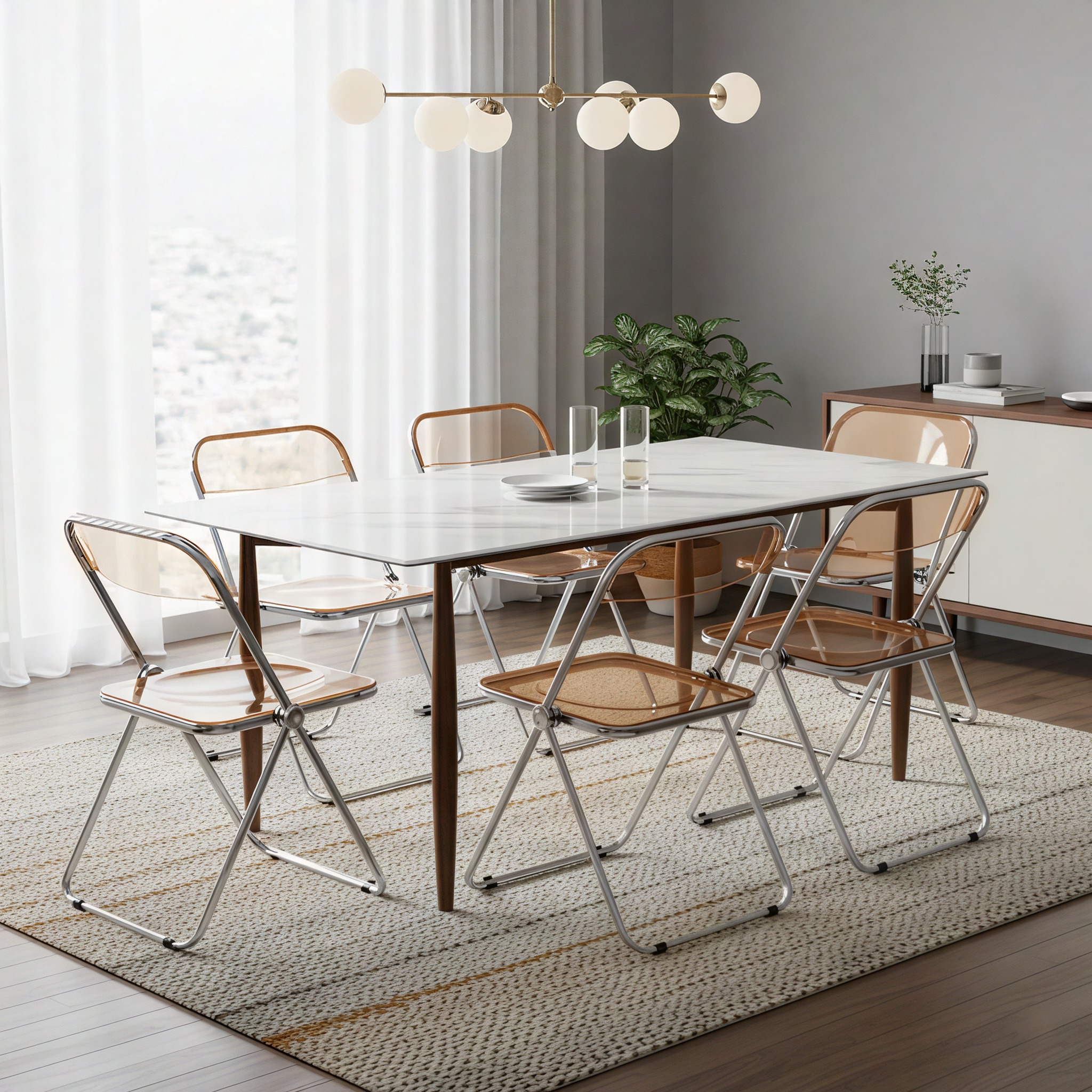 Lawrence Acrylic Folding Chair With Metal Frame