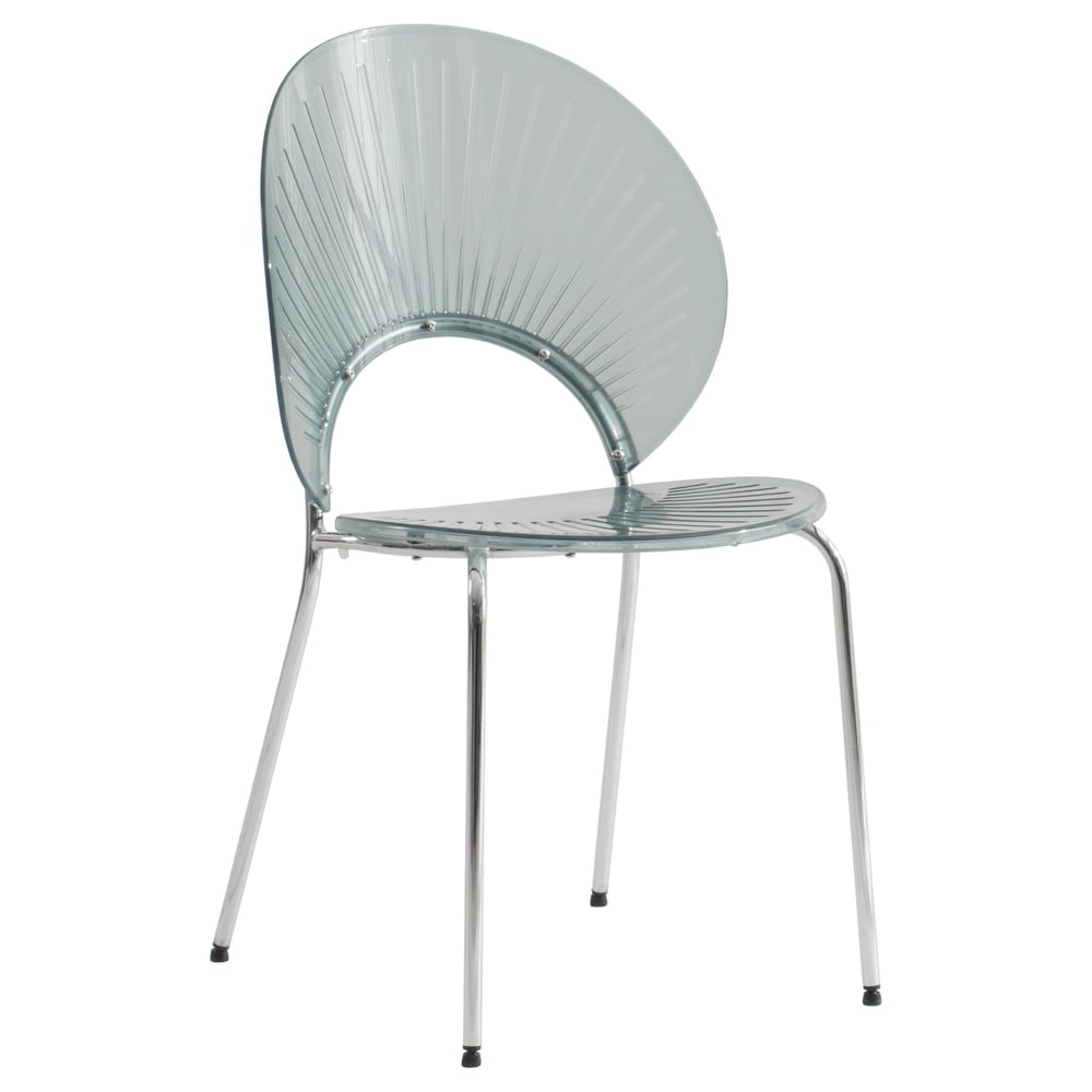 Opulent Modern Plastic Dining Chair in Chrome Metal Legs