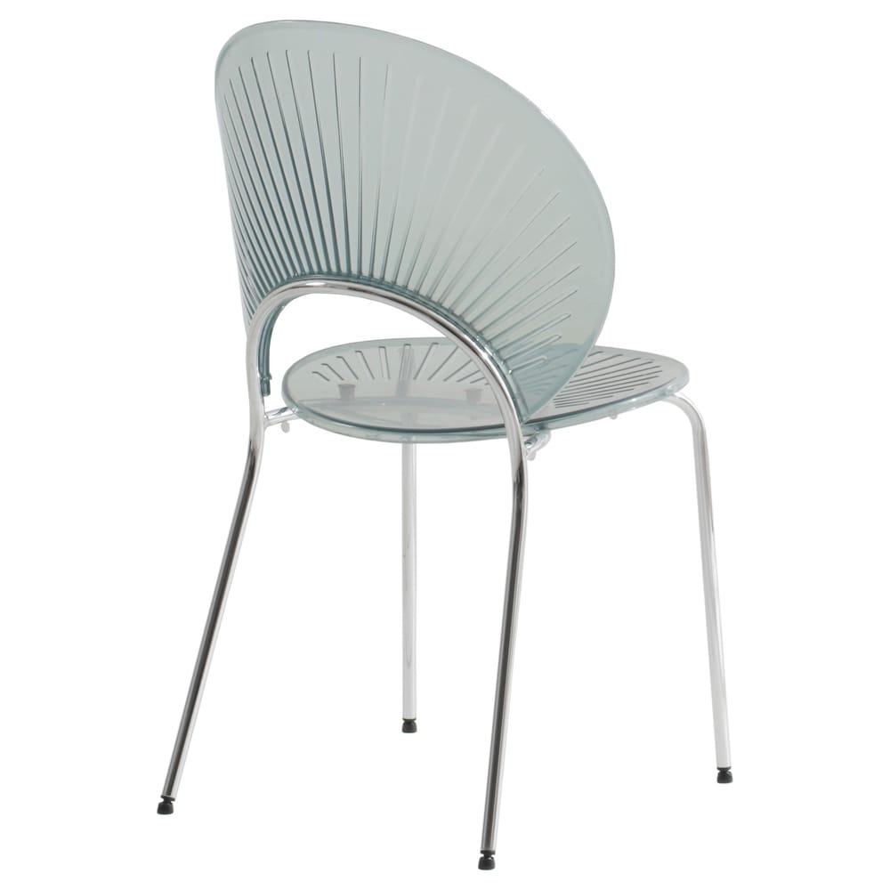 Opulent Modern Plastic Dining Chair in Chrome Metal Legs