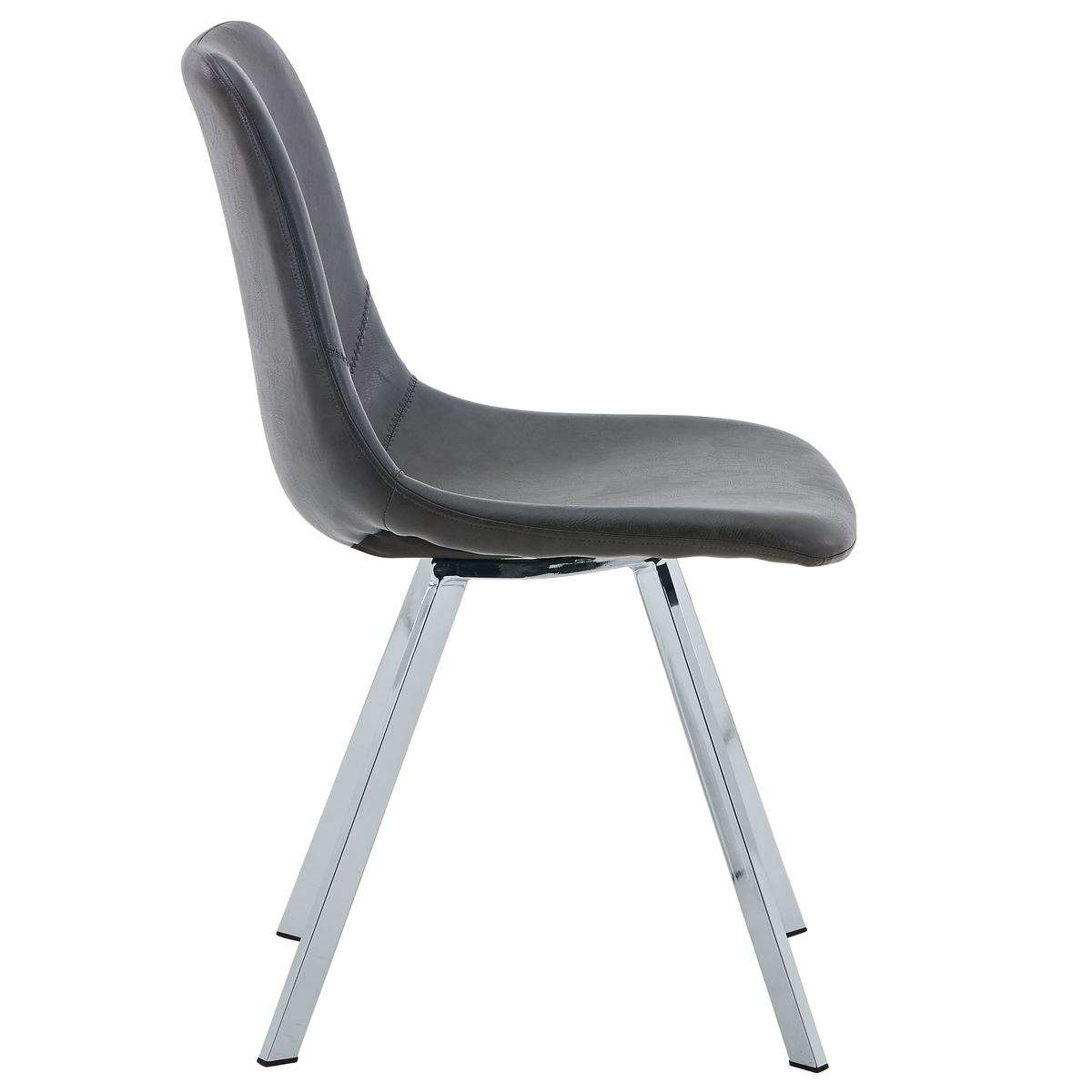 Markley Leather Dining Chair With Steel Legs