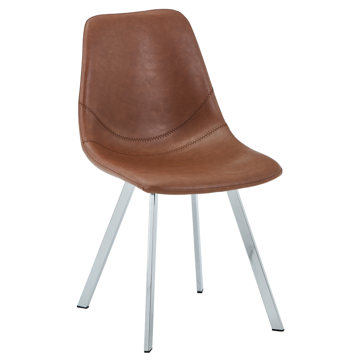 Markley Leather Dining Chair With Steel Legs
