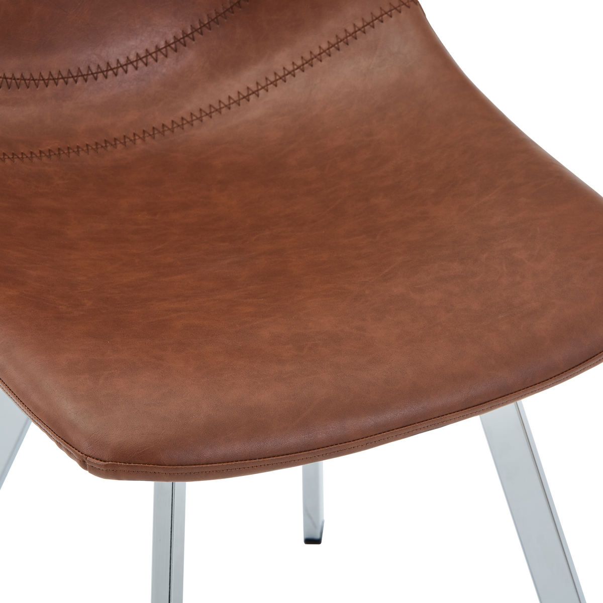Markley Leather Dining Chair With Steel Legs