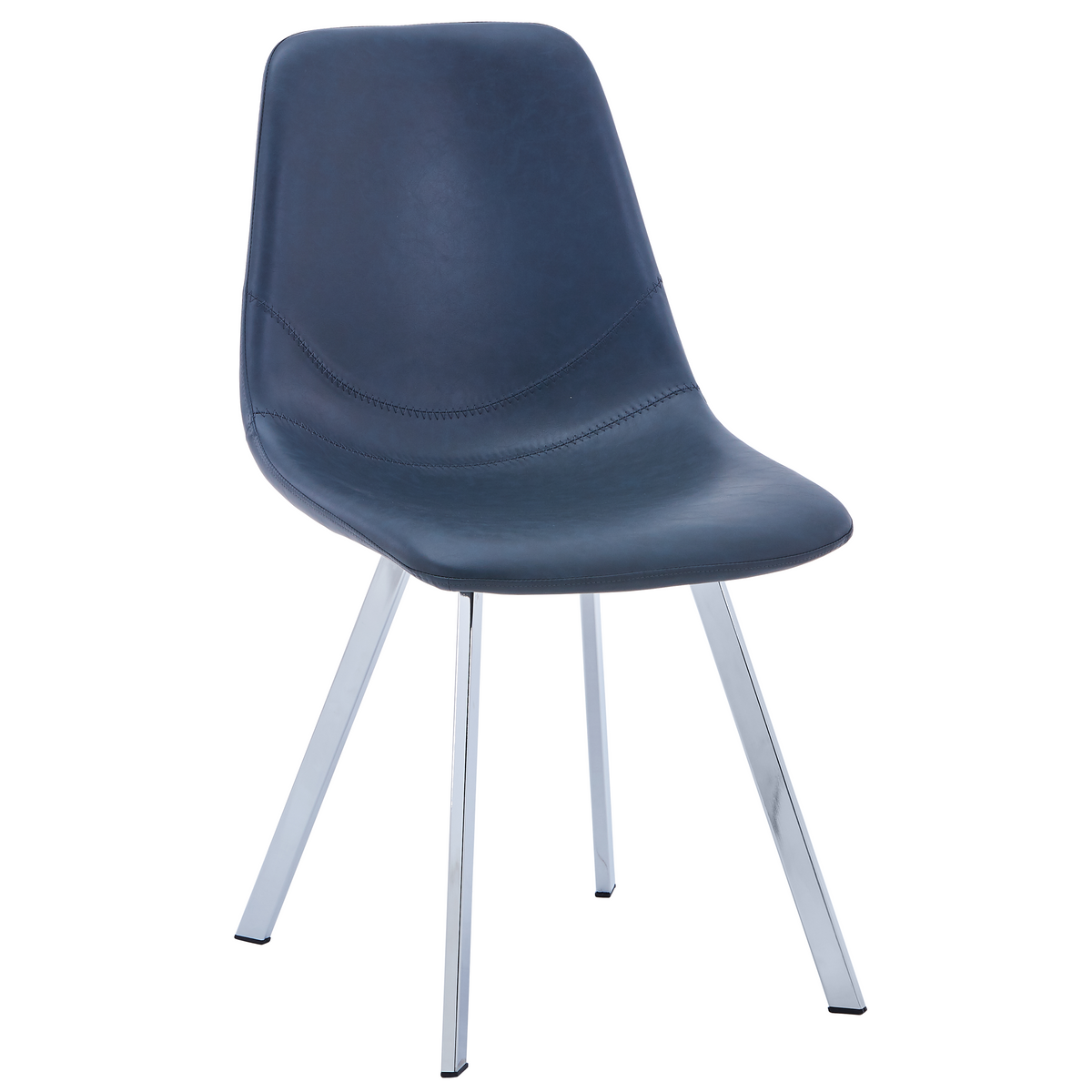 Markley Leather Dining Chair With Steel Legs